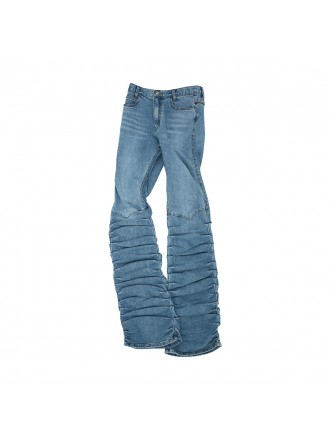 Wmns New Martina Western Boots Wrinkle Jeans 'Washed Blue'