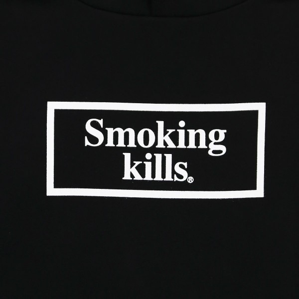 Felpa con cappuccio Smoking Kills Box Logo 'Nero'