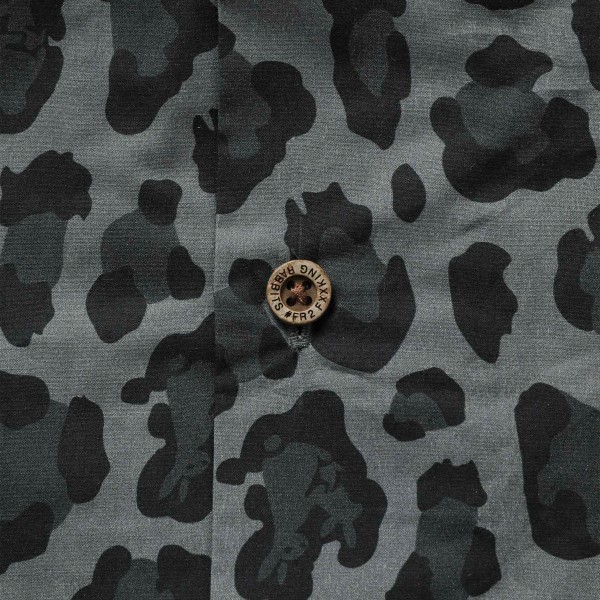 Camicia con colletto aperto in finto leopardo "Grey