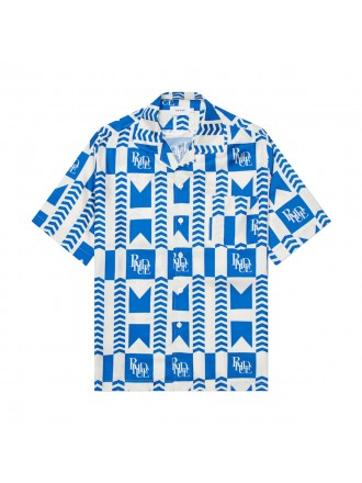 Camicia in seta Grasse 'Blu Avorio'