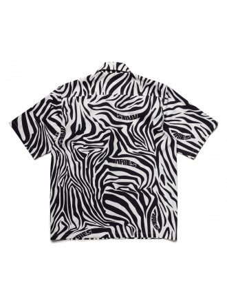 Camicia hawaiana con stampa zebrata "White