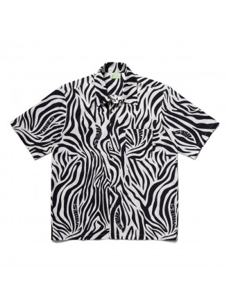 Camicia hawaiana con stampa zebrata "White